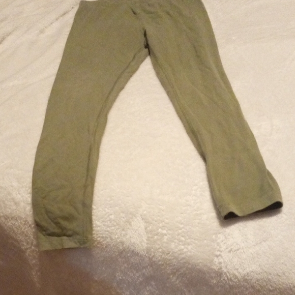 Kids Olive Green Leggings - Picture 1 of 4